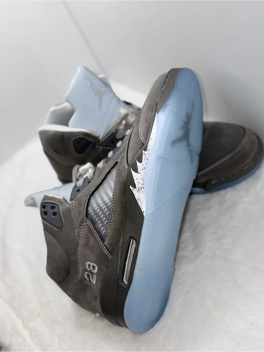 Jordan Men’s Suede Sneakers in Grey and White